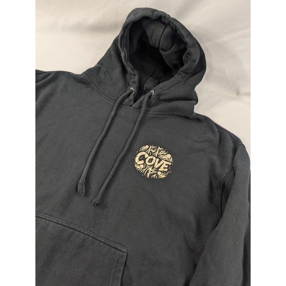 Cove Surf Company Graphic Hoodie Mens M Black Scuba Diver Jelly Fish Pullover